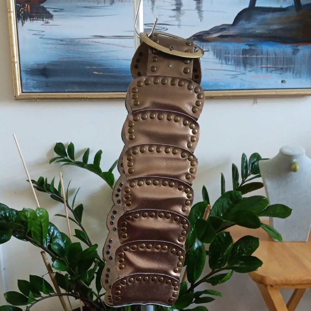 Studded Brown Leather Belt